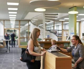 Stranmillis College library reception