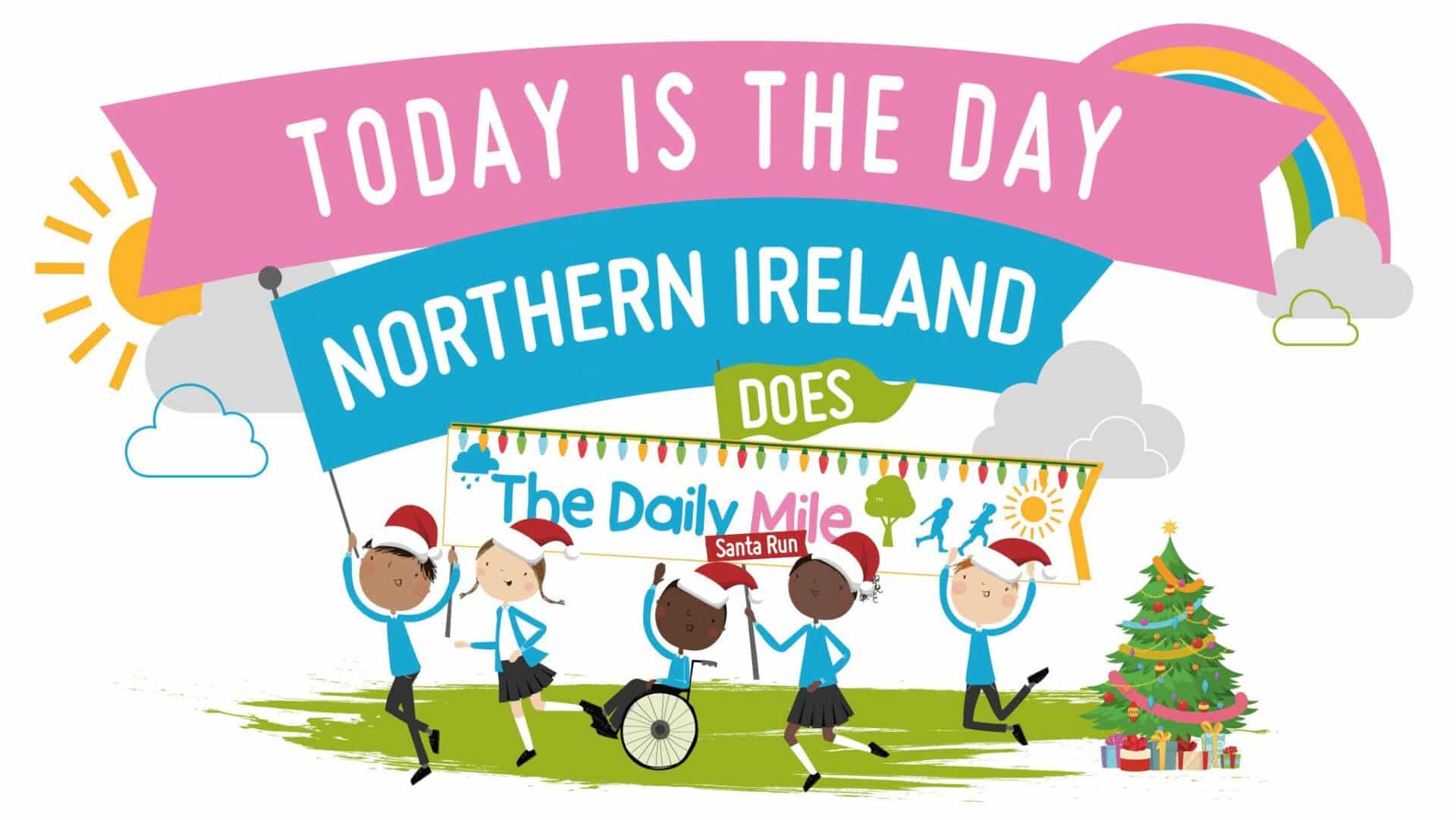Northern Ireland does the Daily Mile Santa Run!